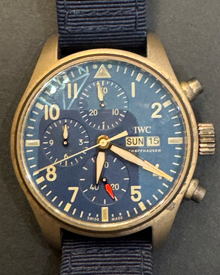 2022 IWC Schaffhausen Pilot Chronograph 41MM Blue Dial Textile Strap (IW388109)