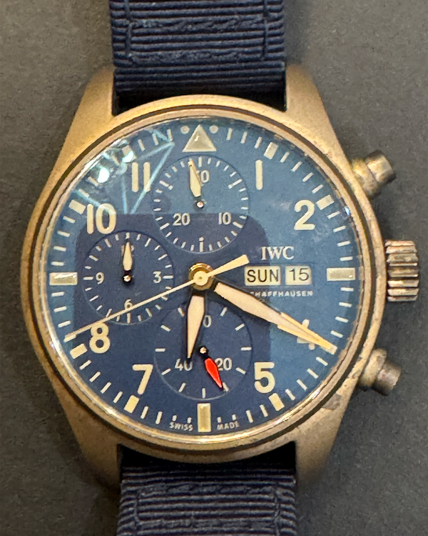 2022 IWC Schaffhausen Pilot Chronograph 41MM Blue Dial Textile Strap (IW388109)