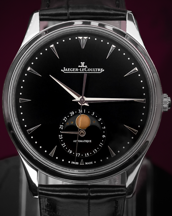 2020 Jaeger-LeCoultre Master Ultra Thin Moon 39MM Black Dial Leather Strap (Q1368470)