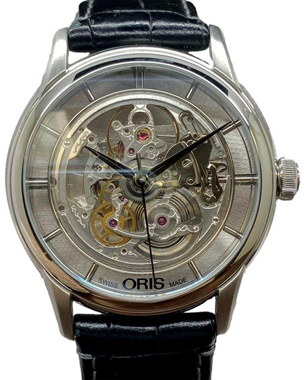 Oris Artelier Translucent 40.5MM Skeleton Dial Leather Strap (01 734 7684 4051)