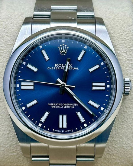 2021 Rolex Oyster Perpetual 41MM Blue Dial Oyster Bracelet (124300)