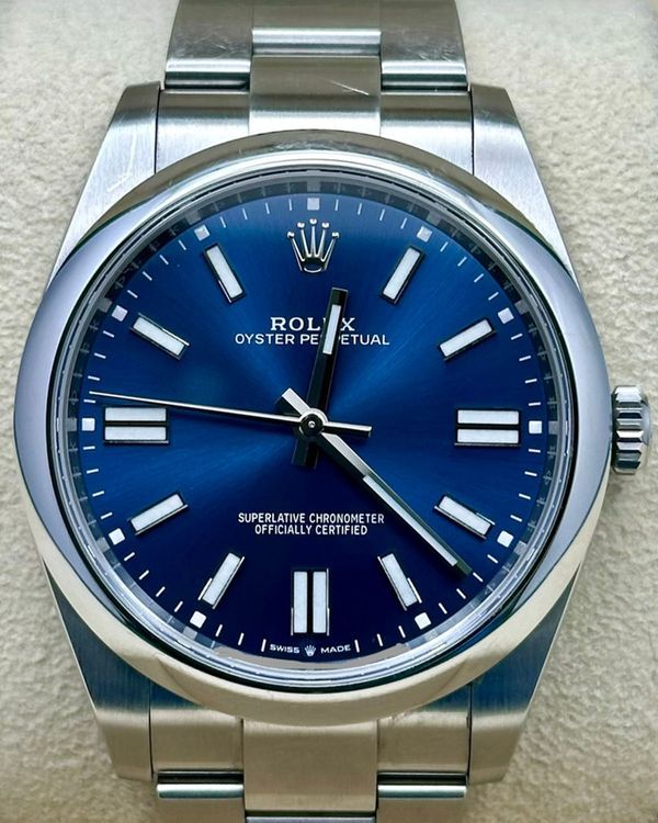 2021 Rolex Oyster Perpetual 41MM Blue Dial Oyster Bracelet (124300)