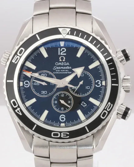 No Reserve - 2008 Omega Seamaster Planet Ocean Chronograph 45.5MM Black Dial Steel Bracelet (2210.50.00)
