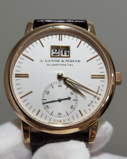 2005 A. Lange & Söhne Langematik 37MM Silver Dial Leather Strap (308.032)