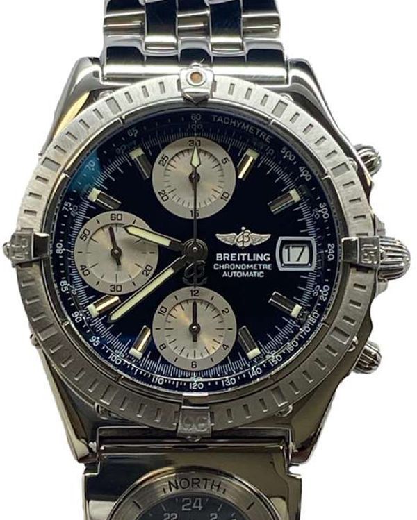 Breitling Chronomat 39MM Black Dial Steel Bracelet (A13352)
