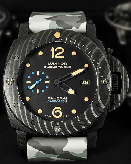 2018 Panerai Submersible 1950 3 Days 47MM Black Dial Rubber Strap (PAM00616)