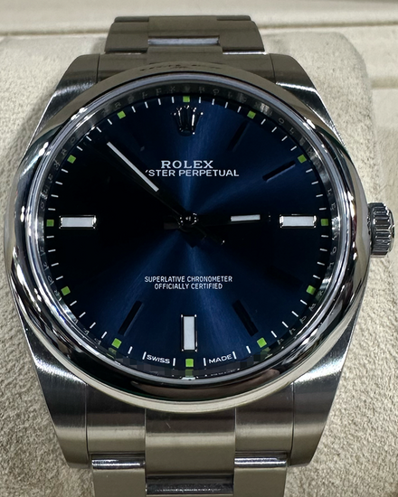 Rolex Oyster Perpetual 39MM Blue Dial Oyster Bracelet (114300)