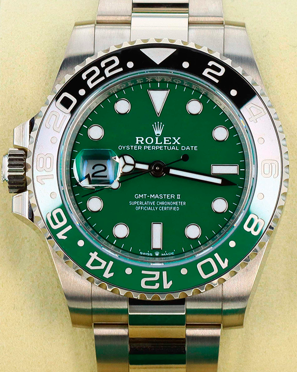 Rolex GMT-Master II 40MM Green Dial White Gold Oyster Bracelet (126729VTNR)