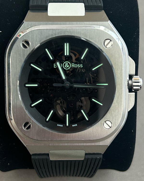 2022 Bell & Ross BR 05 40MM Skeleton Dial Rubber Strap (BR05A-BL-SK-ST/SST)