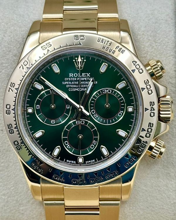 2019 Rolex Cosmograph Daytona 40MM Green "John Mayer" Dial Yellow Gold Oyster Bracelet (116508)