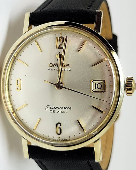 Omega Seamaster DeVille 34MM Silver Dial Aftermarket Leather Strap (KL6292)