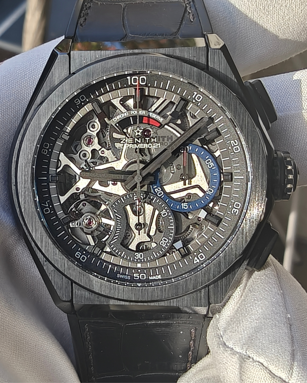 Zenith Defy El Primero 21 44MM Skeleton Dial Leather Strap (49.9000.9004/78.R582)
