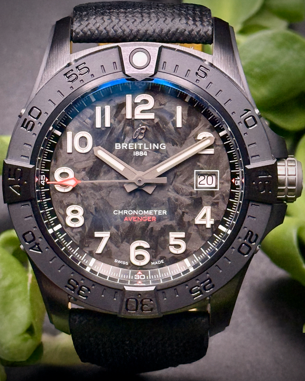 2026 Breitling Avenger Night Mission 42MM Carbon Dial Leather Strap (S17328)