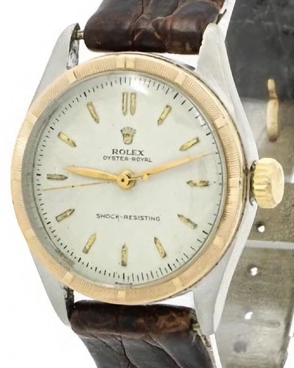 Rolex Oyster Royal 32MM Silver Dial Aftermarket Leather Strap (4444)
