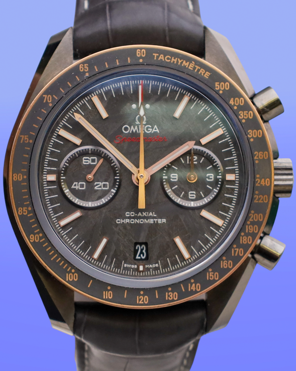 2021 Omega Speedmaster Dark Side of the Moon "Grey Side" 44.25MM Meteorite Dial Leather Strap (311.63.44.51.99.001)