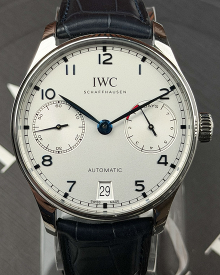 2021 IWC Schaffhausen Portugieser 42MM Silver Dial Leather Strap (IW500705)