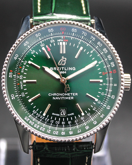 2023 Breitling Navitimer 41MM Green Dial Leather Strap (A17326361L1P1)