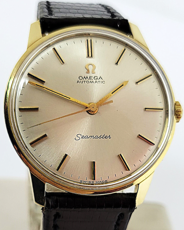 1966 Omega Seamaster 34MM Silver Dial Aftermarket Leather Strap (165.001)