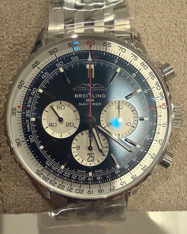 2025 Breitling Navitimer B01 Chronograph 46MM Blue Dial Steel Bracelet (AB0137)