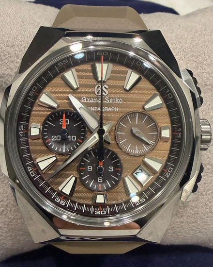 2025 Grand Seiko Sport "The Tentagraph" 43MM Brown Dial Rubber Strap (SLGC009)