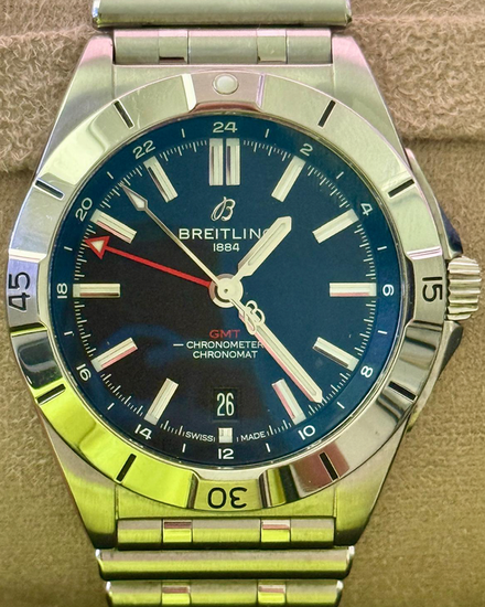 2023 Breitling Chronomat GMT 40MM Black Dial Steel Bracelet (A32398)