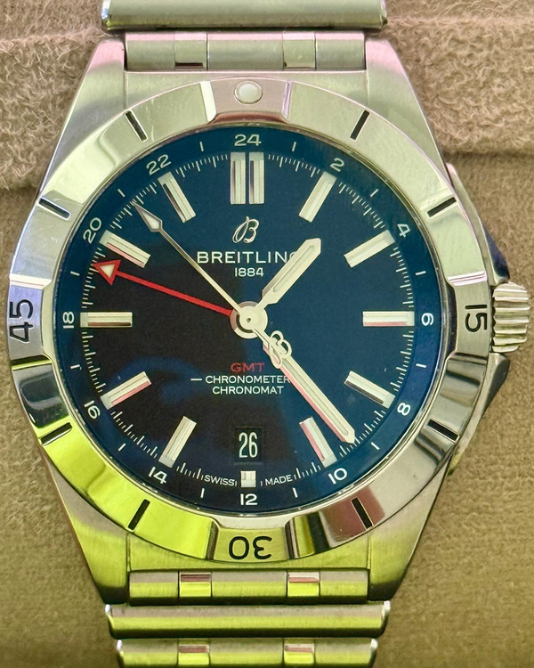 2023 Breitling Chronomat GMT 40MM Black Dial Steel Bracelet (A32398)