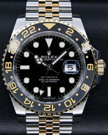 2025 Rolex GMT-Master II "Bumblebee" 40MM Black Dial Two-Tone Jubilee Bracelet (126713GRNR)
