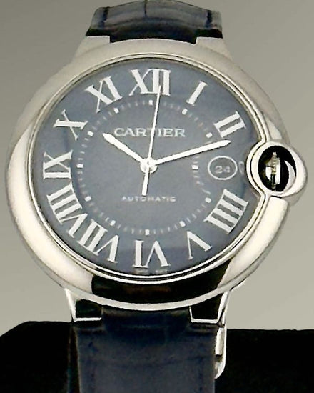 2019 Cartier Ballon Bleu 42MM Blue Dial Leather Strap (WSBB0025)