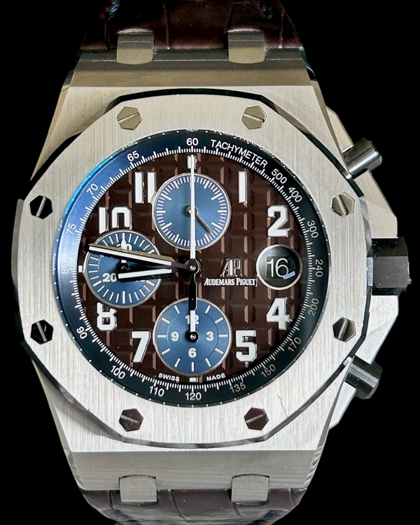No Reserve - 2020 Audemars Piguet Royal Oak Offshore 42MM Brown Dial Leather Strap (26470ST.OO.A099CR.01)