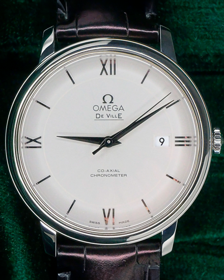 Omega De Ville Prestige 39.5MM Silver Dial Leather Strap (424.13.40.20.02.001)