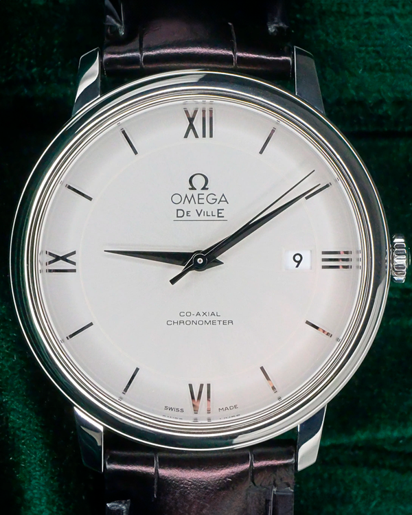 Omega De Ville Prestige 39.5MM Silver Dial Leather Strap (424.13.40.20.02.001)
