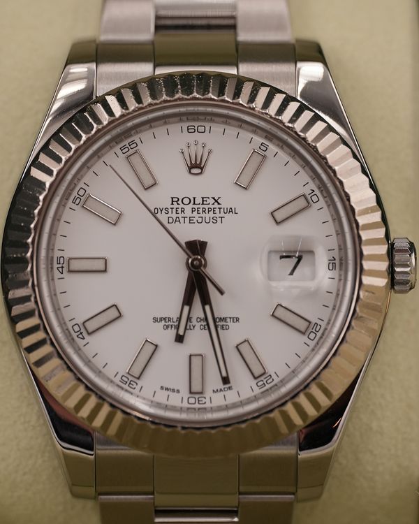 2010 Rolex Datejust II 41MM White Dial Oyster Bracelet (116334)