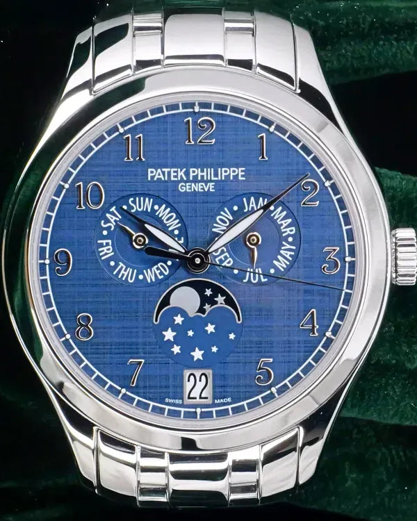 Patek Philippe Annual Calendar 38MM Blue "Linen" Dial Steel Bracelet (4947/1A-001)