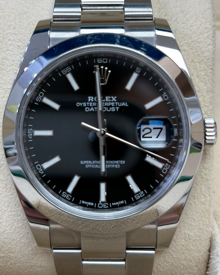2018 Rolex Datejust 41MM Black Dial Oyster Bracelet (126300)