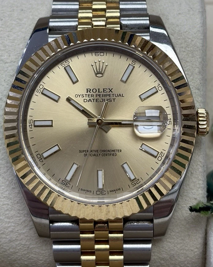 2017 Rolex Datejust 41MM Champagne Dial Two-Tone Jubilee Bracelet (126333)