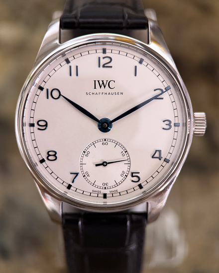 No Reserve - 2020 IWC Schaffhausen Portugieser 40MM White Dial Leather Strap (IW358304)