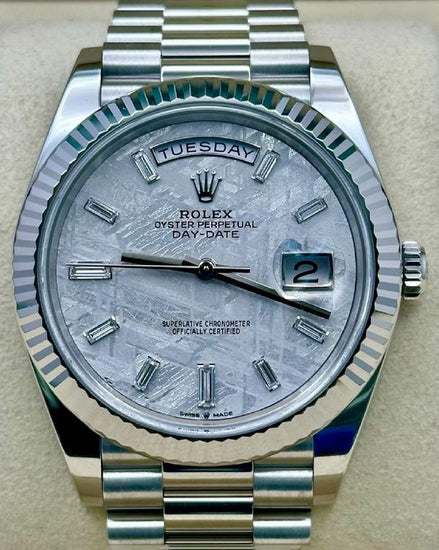 2026 Rolex Day-Date 40MM Meteorite Dial Platinum President Bracelet (228236)