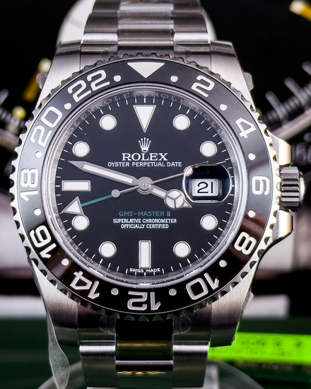 No Reserve - 2011 Rolex GMT-Master II 40MM Black Dial Oyster Bracelet (116710LN)