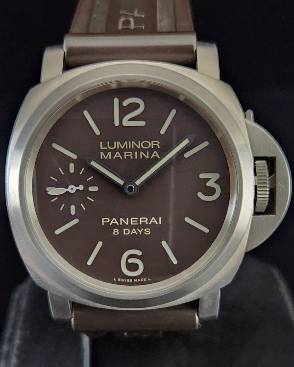 2021 Panerai Luminor Marina 8 Days L.E. 44MM Brown "Tobacco" Dial Rubber Strap (PAM00564)