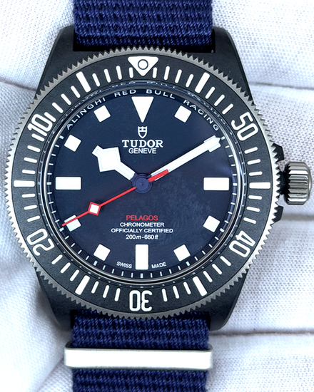 No Reserve - 2023 Tudor Pelagos FXD "Alinghi Red Bull Racing" 42MM Blue Dial Textile Strap (25707KN)