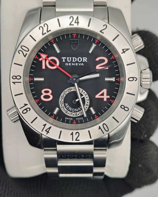 Tudor Sport Chronograph Aeronaut GMT 42MM Black Dial Steel Bracelet (20200)