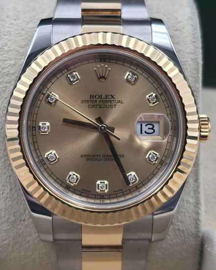 2010 Rolex Datejust II 41MM Champagne Dial Two-Tone Oyster Bracelet (116333)