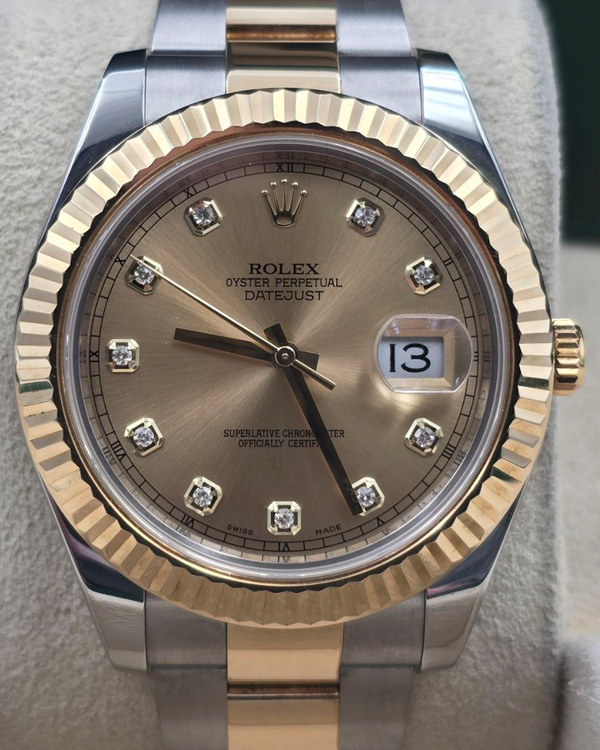 2010 Rolex Datejust II 41MM Champagne Dial Two-Tone Oyster Bracelet (116333)