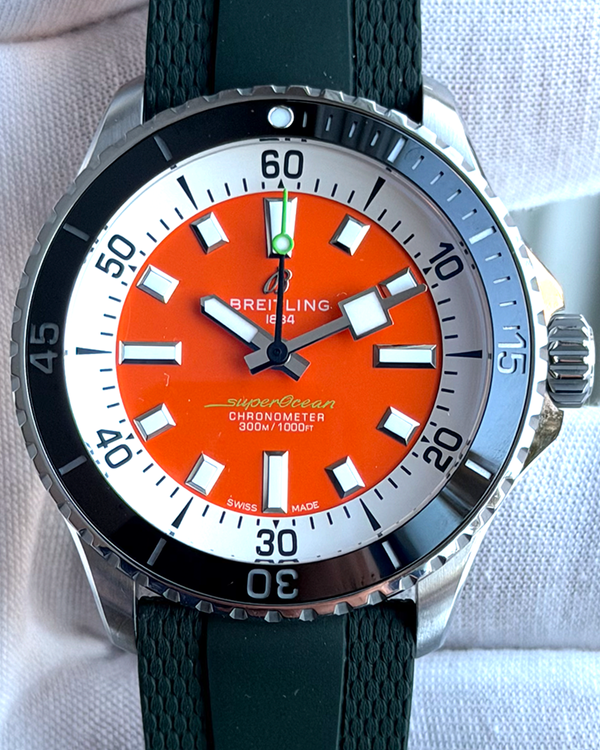Breitling Superocean 42MM Orange Dial Rubber Strap (A17375)