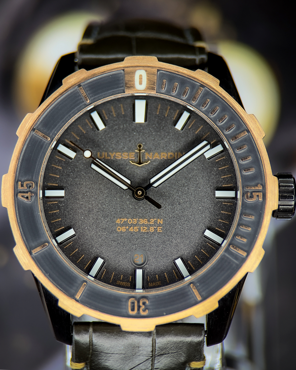 2022 Ulysse Nardin Diver 42MM Grey Dial Leather Strap (8163-175/GREY-5N)