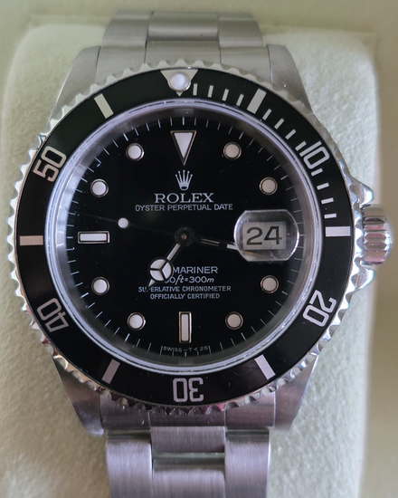 1996 (X Serial) Rolex Submariner Date 40MM Black Dial Oyster Bracelet (16610)