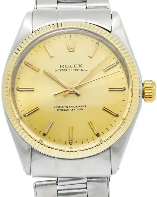 1967 (1.6 Mill. Serial) Rolex Oyster Perpetual 34MM Champagne Dial Oyster Bracelet (1007)