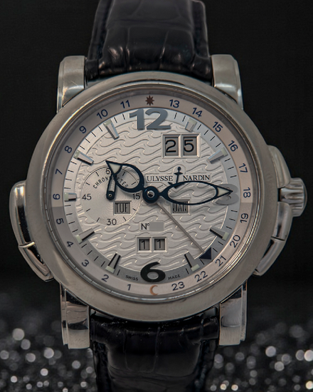 Ulysse Nardin GMT Perpetual L. E. 42MM Silver Dial Leather Strap (329-60)