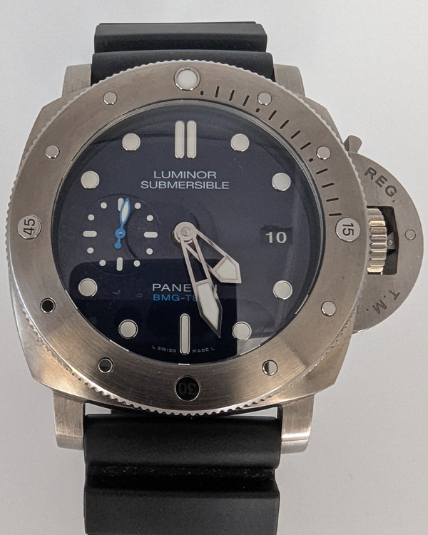 2018 Panerai Submersible BMG-Tech 1950 3 Days 47MM Blue Dial Rubber Strap (PAM00692)