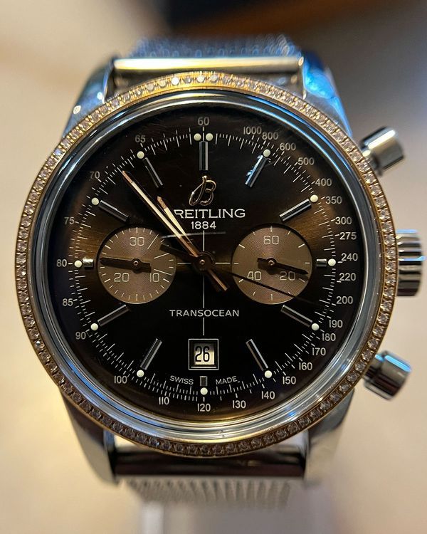 2021 Breitling Transocean Chronograph 38MM Brown Dial Steel Bracelet (U4131012)